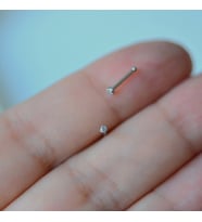 Cerrahi Çelik Gümüş Renk Minik Tektaş Burun Pİercing Tektaş Hızma