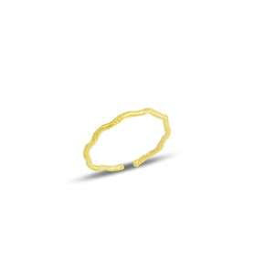 Gümüş altın yaldızlı ayarlamalı ince burgu yüzük SGTL11684GOLD (Rose)