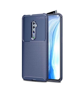 Oppo Reno 10X Zoom Kılıf Esnek Soft Karbon Tasarım Legion Serisi (Lacivert)