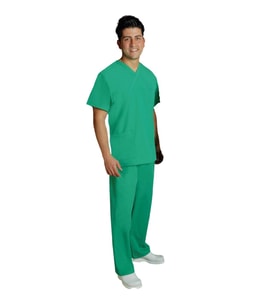Emel Tekstil Doktor Terikoton Erkek Açık Yeşil Forma Cerrahi Yaka Takım Uniforma (Açık Yeşil)