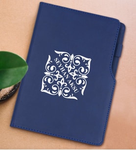 BK Gift Kişiye Özel İsimli Lacivert Termo Deri Not Defteri 15x21cm-10