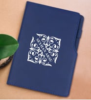 BK Gift Kişiye Özel İsimli Lacivert Termo Deri Not Defteri 15x21cm-10
