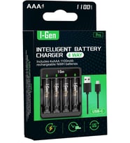 G411 4'lü Pil Şarj Aleti + 4 Adet AAA Pro 1100 mAh Şarjlı İnce Kalem Pilli Set