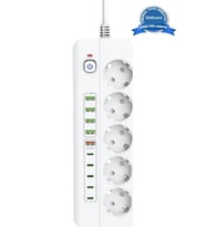 3500w Akım Korumalı 5 li Grup Priz: 5x Usb + 5x Type-c Çıkışlı (2 Metre)