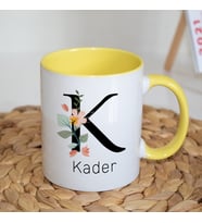 Kişiye Özel K Baş Harf ve İsimli Kupa Bardak