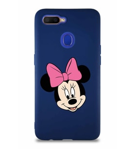 Oppo A5S Soft Premier Kapak Minnie Mouse-C Tasarımlı Silikon Kılıf - Lacivert (Şeffaf)