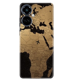 Camon 19 Pro Kılıf Silikon Desen Özel Seri Map Planet 1656