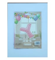 Y Harf Pembe Kalp Desenli Folyo Balon 26" inç 65 cm parti, doğum 