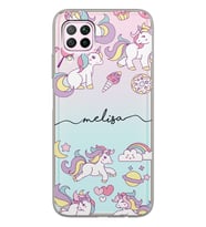 Huawei Minik Unicornlar Tasarımlı Şeffaf Telefon Kılıfı