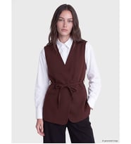 LCW Modest Bordo Kruvaze Yaka Kadın Klasik Yelek