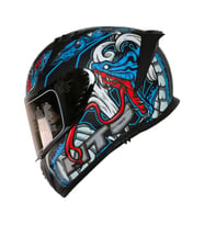 Motosiklet Kaskı Ece 22.R06 Sertifikalı Double Vizör Full Face Kask Myth Blue