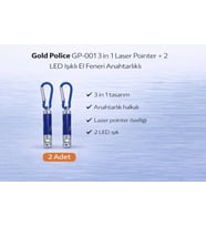 Gold GP-001 3 in 1 Lazer + 2 LED Işıklı El Feneri Anahtarlıklı 2 Adet