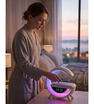 Çok Fonksiyonlu Şarjlı Saat Hoparlör Rgb Işık Alarm Özellikli