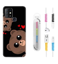 INFINIX Hot 8 9 10 11S Hot 10 Play 10T Kılıf Kablo Koruma Spiral Silikon Love Animals 1780