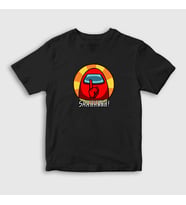 Presmono Unisex Çocuk Siyah Shhh Among Us T-Shirt 77879tt