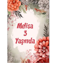 Çiçekler Temalı Doğum Günü Afişi -25 35X50 cm