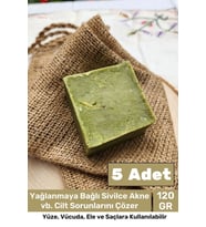 %100 Doğal Güzel Kokulu El Yüz Saç Vücut Cilt Orijinal Bitkisel Siirt Bıttım Sabunu 120G - 5 Adet