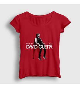 Presmono Kadın Kırmızı Beat Müzik Dj David Guetta T-Shirt 489239tt