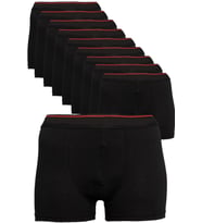 Erkek Siyah 10'lu Paket Likralı Pamuklu Boxer