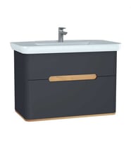 VitrA Sento Lavabo Dolabı 100 cm Çift Çekmeceli Mat Antrasit 60838