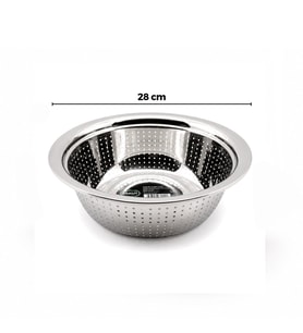 28CM KULPSUZ PASLANMAZ METAL SEPET SÜZGEÇ (4915)