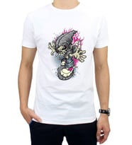 Hidz Skull Kurukafa Kaykay Unisex Tişört (Tip 6) (Beyaz)