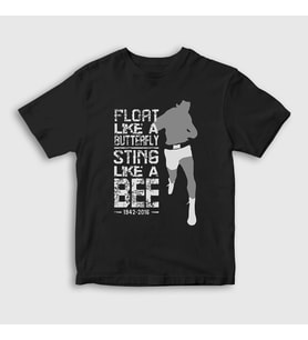 Presmono Unisex Çocuk Siyah Butterfly Muhammed Ali T-Shirt 230087tt