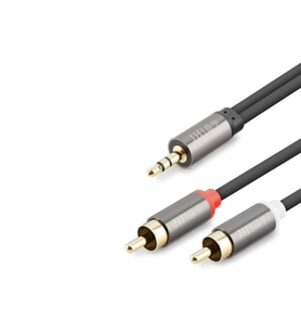 3.5 Mm To 2Rca Kablo 2Lıne Gold 1.5M Siyah HDX1067