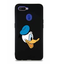 Oppo A12 Soft Premier Kapak Donald Duck-F Tasarımlı Silikon Kılıf - Siyah (Şeffaf)
