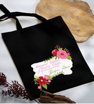 BK Gift Kişiye Özel İsimli Anneler Günü Tasarımlı Siyah Kumaş Bez Çanta, Baskılı Omuz Çantası, Alışveriş Çantası, Anneler Günü Hediyesi, Anneye Hediye-6