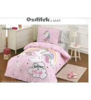 Unicorn Tek Kişilik Nevresim Takımı Pembe