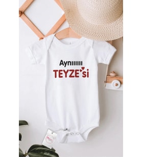 Aynı Teyzesi Özel Tasarım Bebek Zıbın Pamuklu Çıtçıtlı Body