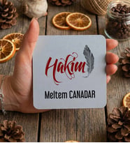 Kişiye Özel Hakim Bardak Altlığı  Hediyesi (Beyaz)