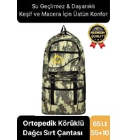 65 Lt Ortopedik Dayanıklı Büyük Boy Çok Gözlü Su Geçirmez Körüklü Kamp Trekking Outdoor Sırt Çantası