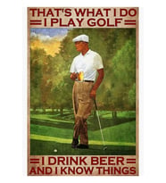 Yaptığım Şey Bu, Golf Oynuyorum Bira Içerim Ve Bir Şeyler Biliyorum Tablo Ahşap Poster Dekoratif