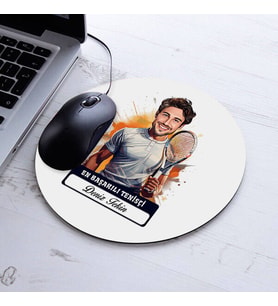 Kişiye Özel Hediye Karikatürlü En Yakışıklı Tenisçi Mousepad
