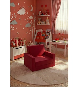 Çocuk Koltuğu Komple Sünger Katlanabilir Yataklı Minder Yatak (0-4 YAŞ) SOHO KUMAŞ LENSA HOME (Kırmızı)