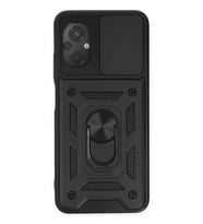 Newface Xiaomi Poco M5 Kılıf Pars Lens Yüzüklü Silikon - Siyah