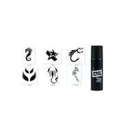 Balık Akrep Spray Tattoo Geçici Siyah Sprey Dövme Seti