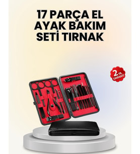 17 Parçalık Deri Kaplamalı Manikür Seti