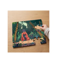 Anne Maymun ve Yavrusu Tasarımlı 24 Parça Ahşap Çocuk Puzzle MPK0847