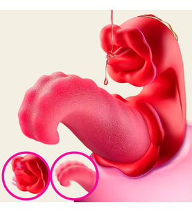 Kadınlar İçin Çok Güçlü Titreşimli Özel Tasarım Vibratör Dil G-spot Çift Motor Su Geçirmez Dildo