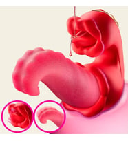 Kadınlar İçin Çok Güçlü Titreşimli Özel Tasarım Vibratör Dil G-spot Çift Motor Su Geçirmez Dildo