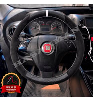 Fiat Grande Punto Dikme Direksiyon Kılıfı Alcantara Süet Mat Karbon Beyaz Yüzük ve Dikiş 2005-2009