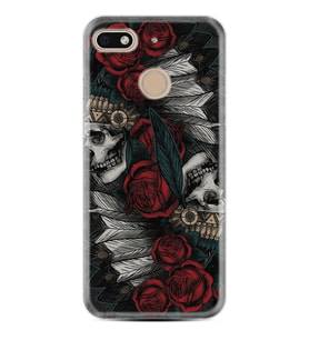 General Mobile GM8 Go GM9 GM20 Pro Plus Kılıf Desemli Silikon Skull Rose 1673