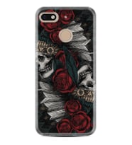 General Mobile GM8 Go GM9 GM20 Pro Plus Kılıf Desemli Silikon Skull Rose 1673