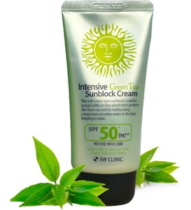 3W Clinic Yatıştırıcı Nemlendirici Yeşil Çay İçeren Büyük Boy Güneş Koruyucu 3W Clinic Spf 50+ Pa +