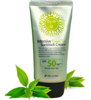 3W Clinic Yatıştırıcı Nemlendirici Yeşil Çay İçeren Büyük Boy Güneş Koruyucu 3W Clinic Spf 50+ Pa +