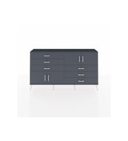 Arges Konsol 2 Raflı 6 Çekmeceli 4 Kapaklı 176x30x99 Antrasit-Antrasit