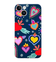 PrintiFy iPhone 14 Plus ile Uyumlu Retro Color 3  Kamera Korumalı Şeffaf  Kılıf
